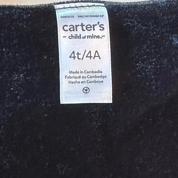 5/$25 Carter’s black velvet tank dress - Picture 3 of 4